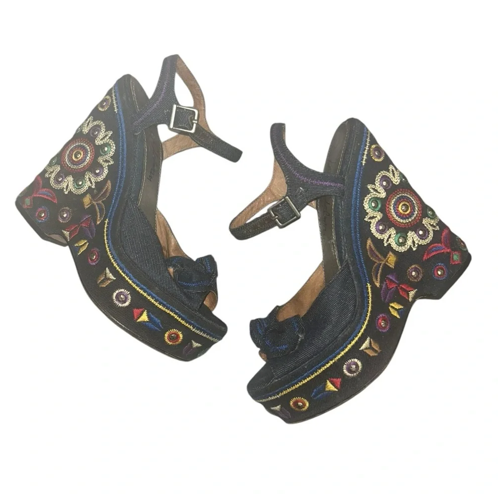 Sam Edelman Denim Jean Embroidered Boho Rylee - Picture 1 of 10